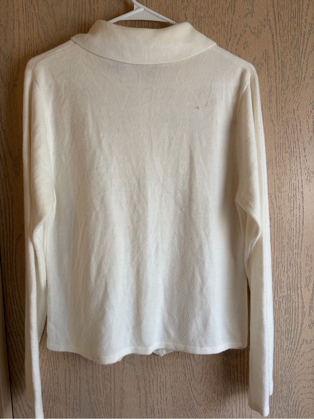 Kathie Lee Collection Cream Button-Front Cardigan with Pink Floral Embroidery - Picture 5 of 6